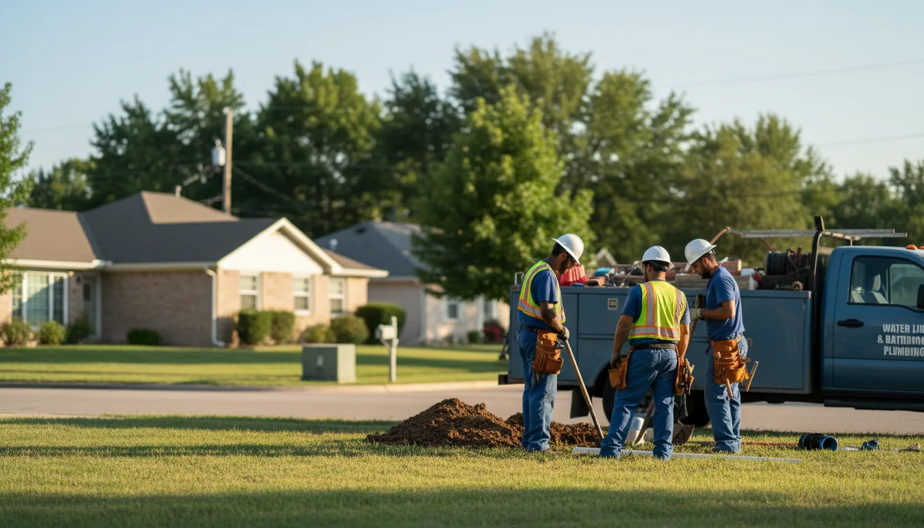 Residential water line and bathroom plumbing service in New Palestine, IN
